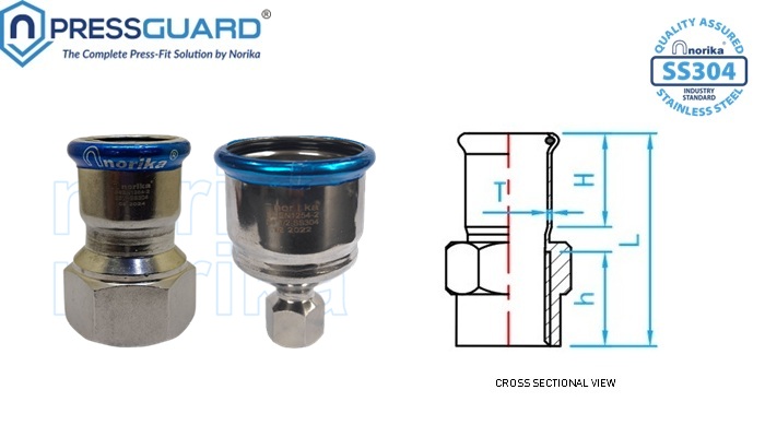 Stainless Steel 304 Press Fit FI Adaptor